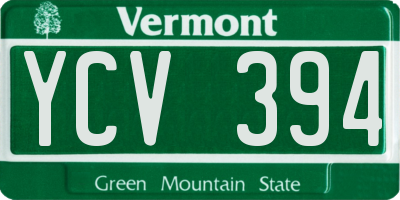 VT license plate YCV394