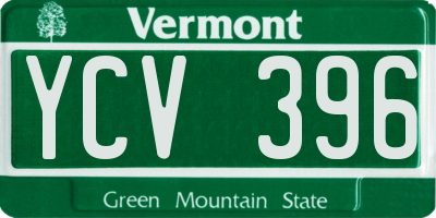 VT license plate YCV396