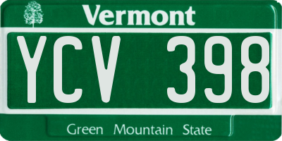 VT license plate YCV398