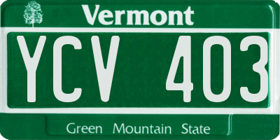 VT license plate YCV403
