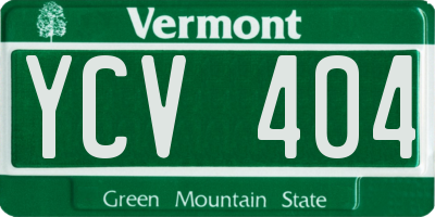 VT license plate YCV404