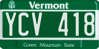 VT license plate YCV418