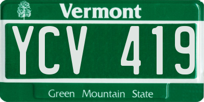 VT license plate YCV419