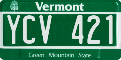 VT license plate YCV421