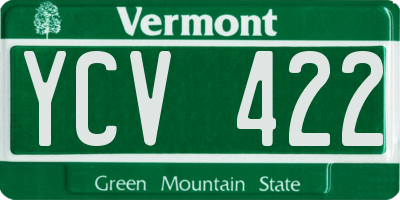 VT license plate YCV422