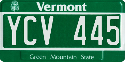 VT license plate YCV445