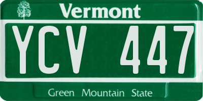 VT license plate YCV447
