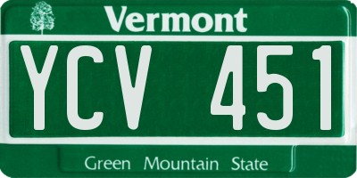 VT license plate YCV451