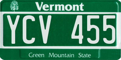 VT license plate YCV455