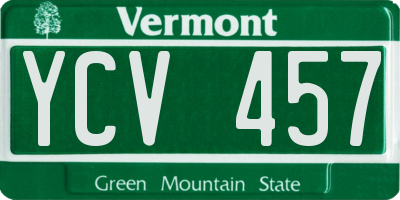 VT license plate YCV457