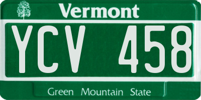VT license plate YCV458