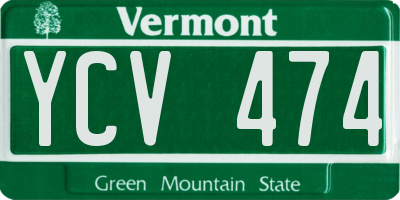 VT license plate YCV474