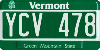 VT license plate YCV478