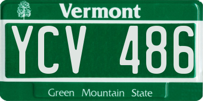 VT license plate YCV486