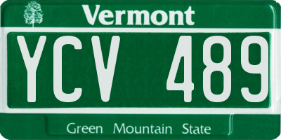 VT license plate YCV489