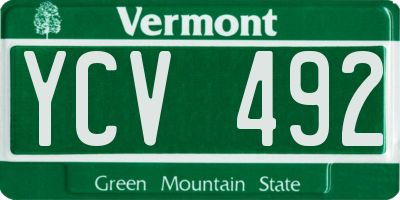 VT license plate YCV492