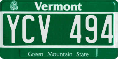 VT license plate YCV494