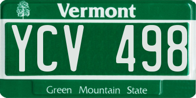 VT license plate YCV498