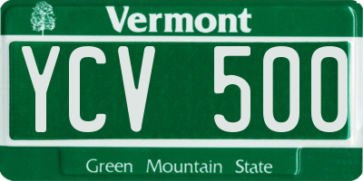 VT license plate YCV500