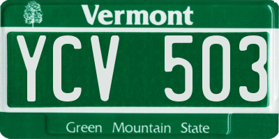 VT license plate YCV503