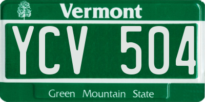 VT license plate YCV504