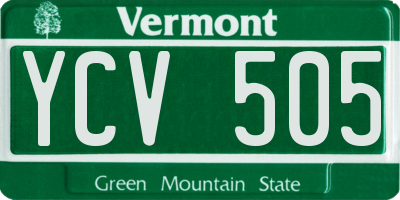 VT license plate YCV505