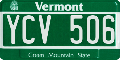 VT license plate YCV506