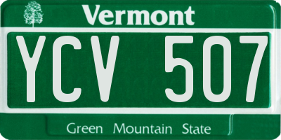 VT license plate YCV507