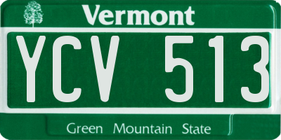 VT license plate YCV513