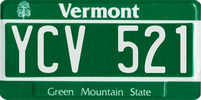 VT license plate YCV521