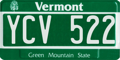 VT license plate YCV522