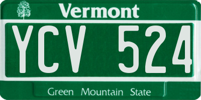 VT license plate YCV524