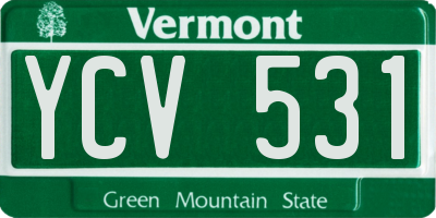 VT license plate YCV531