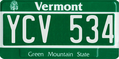 VT license plate YCV534