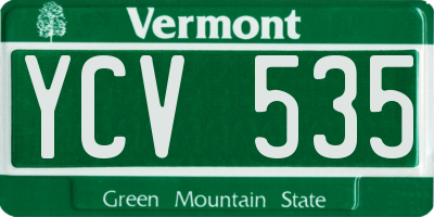 VT license plate YCV535