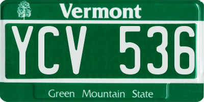 VT license plate YCV536