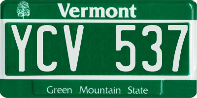 VT license plate YCV537