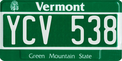 VT license plate YCV538