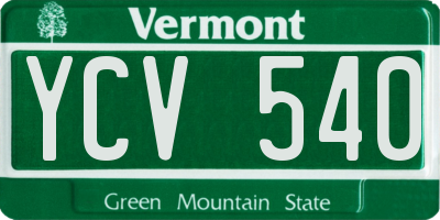 VT license plate YCV540