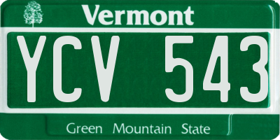 VT license plate YCV543