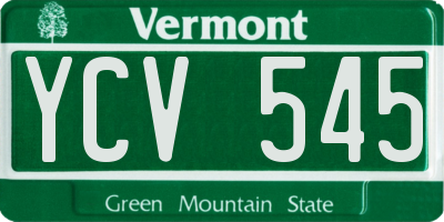 VT license plate YCV545