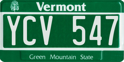 VT license plate YCV547
