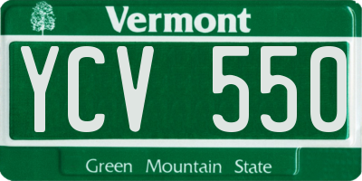 VT license plate YCV550