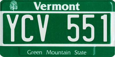 VT license plate YCV551
