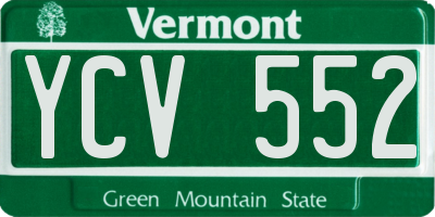 VT license plate YCV552