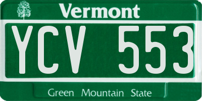 VT license plate YCV553
