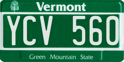 VT license plate YCV560