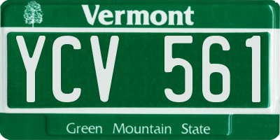 VT license plate YCV561