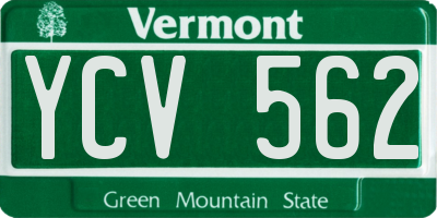 VT license plate YCV562
