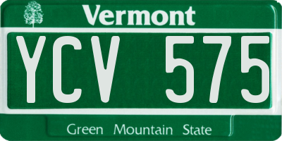 VT license plate YCV575
